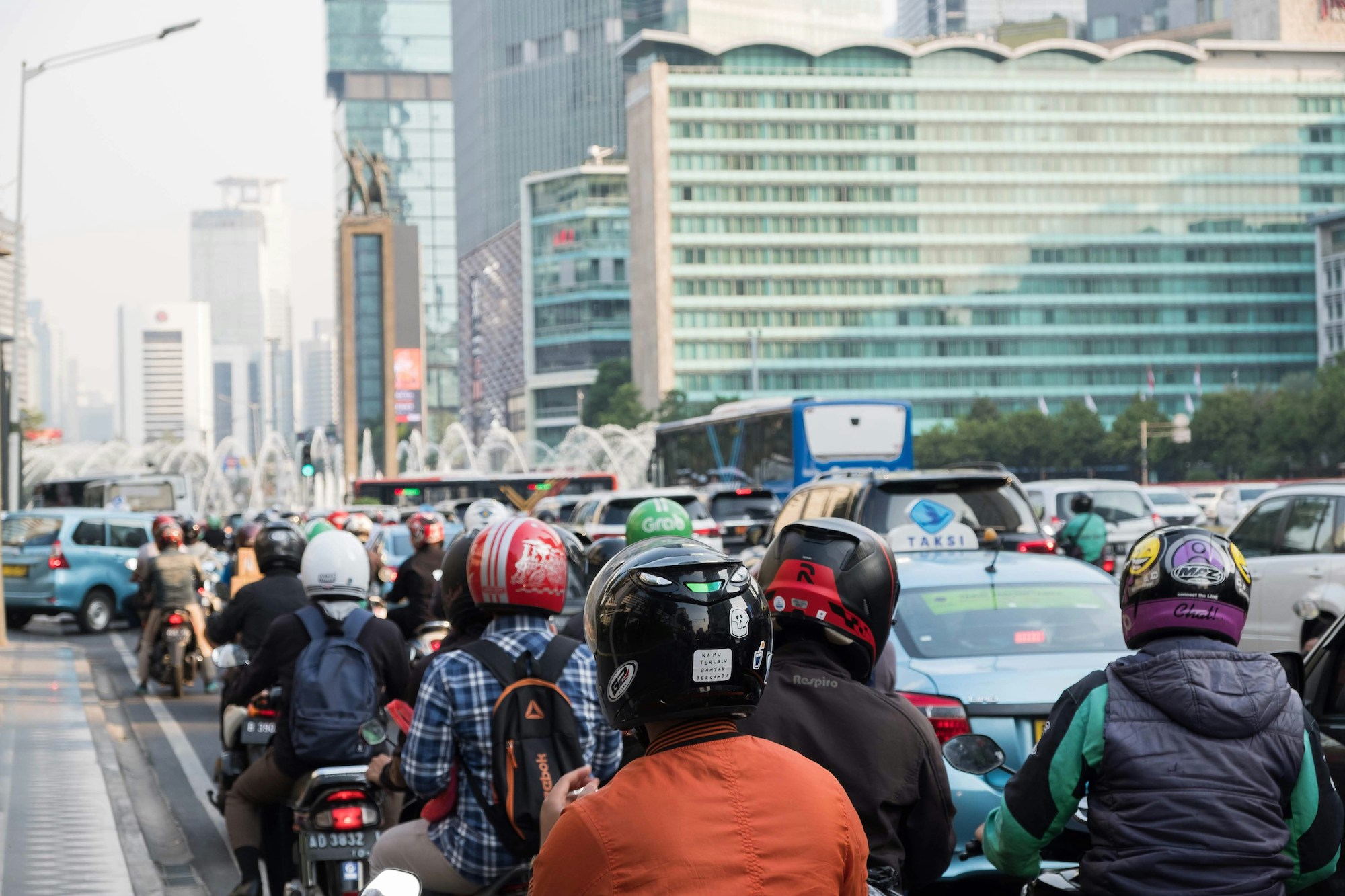 Jakarta traffic motorcycle street